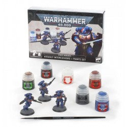 WARHAMMER 40000SPACE MARINES ASSAULT INTERCESSORS + PAINTS SET